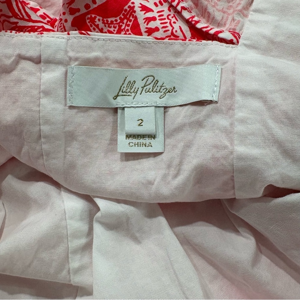Lilly Pulitzer Shelli Stretch Top Cut Out Back Mizner Red Seaside Harbor Size 2 - Picture 7 of 9